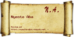 Nyeste Aba névjegykártya